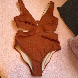 Cupshe Rust Orange One-Piece Swimsuit